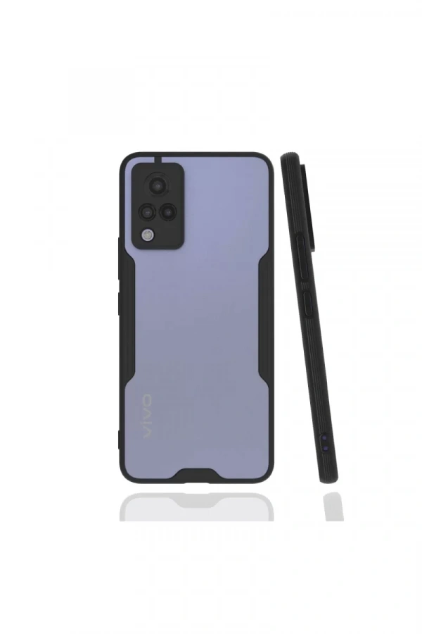Vivo V21 Kılıf Platin Silikon - Siyah