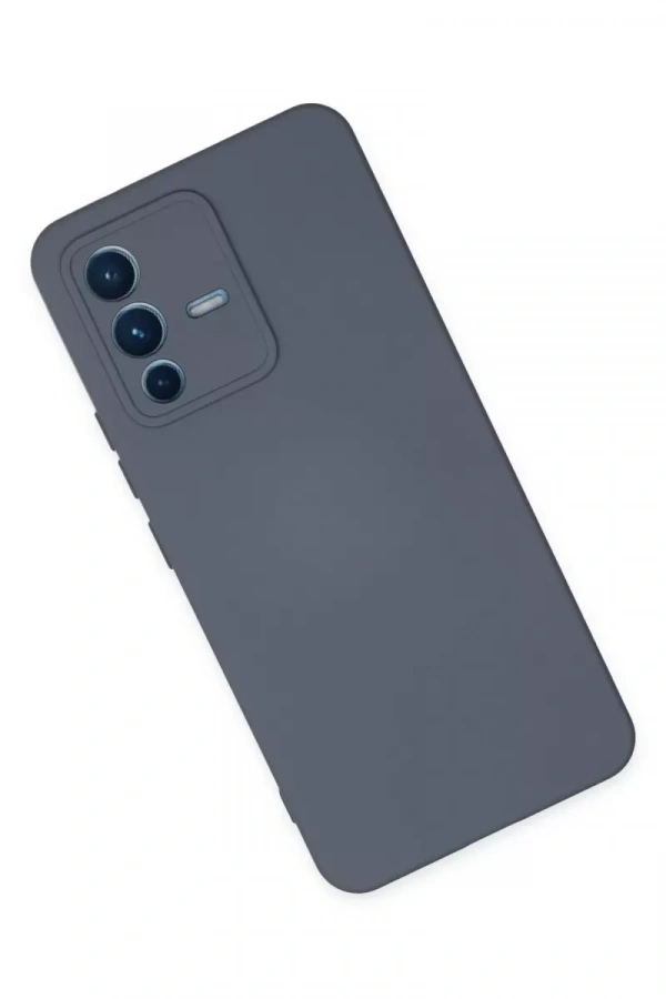 Vivo V23 5G Kılıf Nano içi Kadife Silikon - Gri