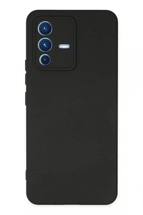Vivo V23 5G Kılıf Nano içi Kadife Silikon - Siyah