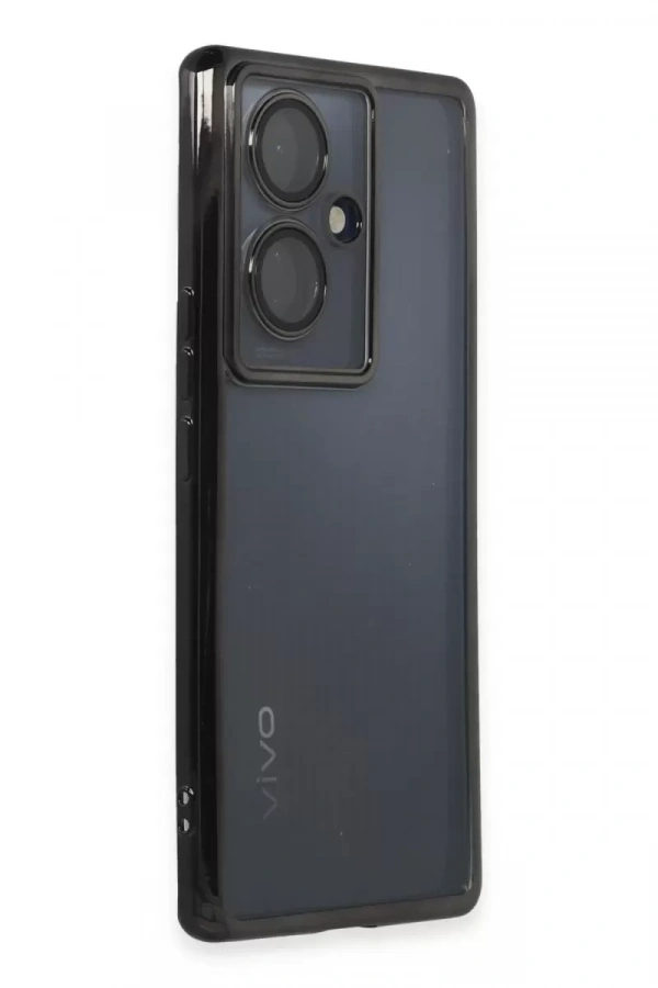 Vivo V29 Lite Kılıf Lensli Silikon - Siyah