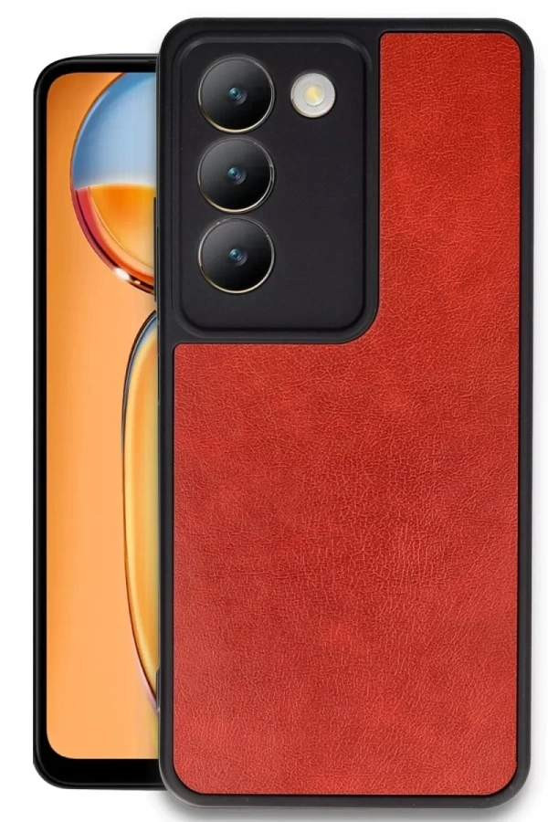 Vivo V30 Lite 4G Kılıf Aras Deri Kapak - Kırmızı