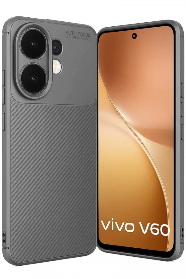 Vivo V60 5G Auto Focus Karbon Kapak - Gri