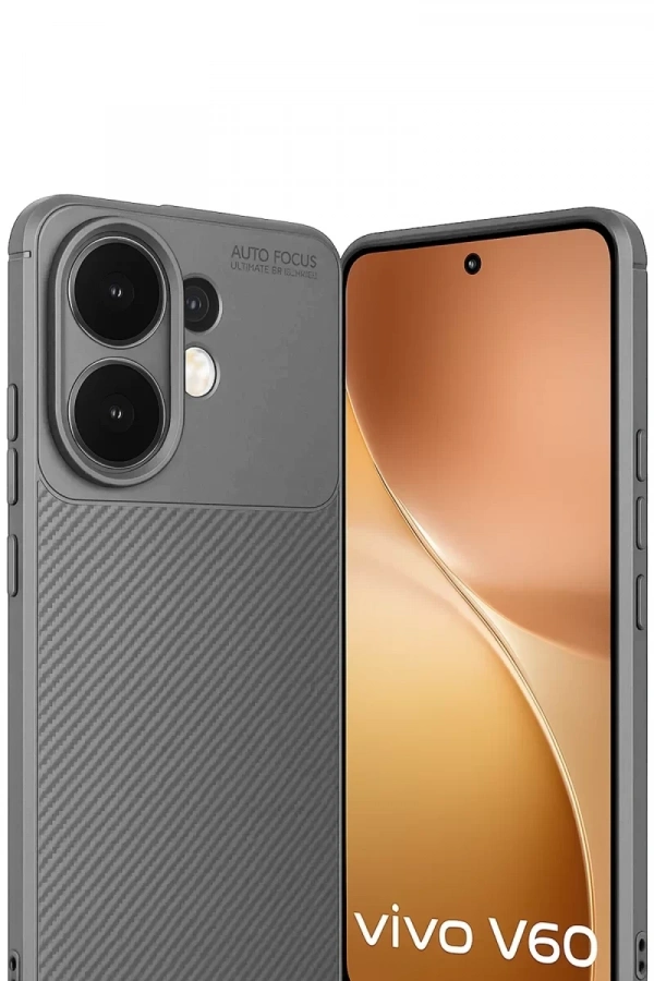 Vivo V60 5G Auto Focus Karbon Kapak - Gri