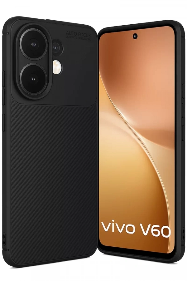 Vivo V60 5G Auto Focus Karbon Kapak - Siyah