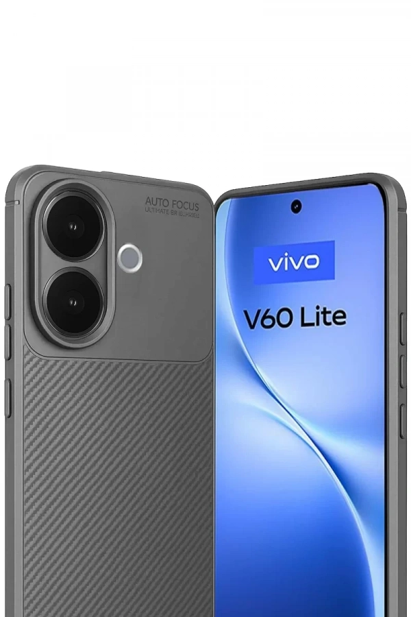 Vivo V60 Lite Auto Focus Karbon Kapak - Gri