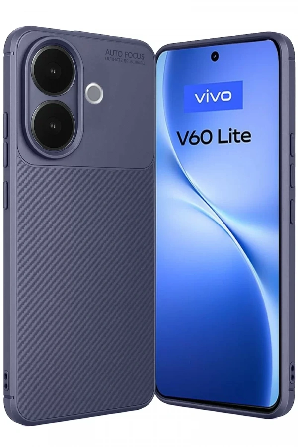 Vivo V60 Lite Auto Focus Karbon Kapak - Lacivert