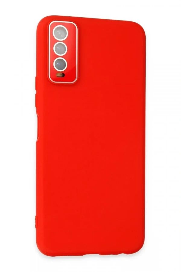 Vivo Y11S Kılıf Lansman Glass Kapak - Kırmızı