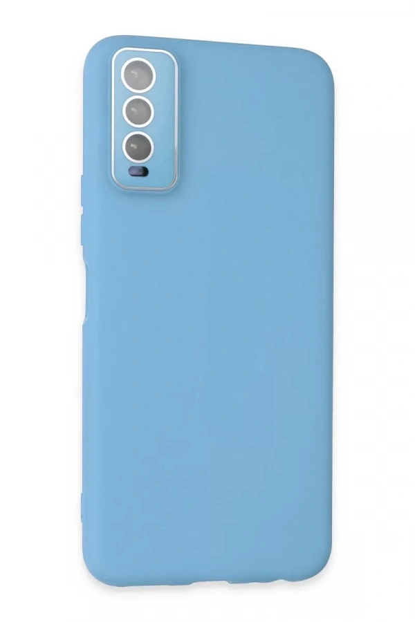 Vivo Y11S Kılıf Lansman Glass Kapak - Mavi