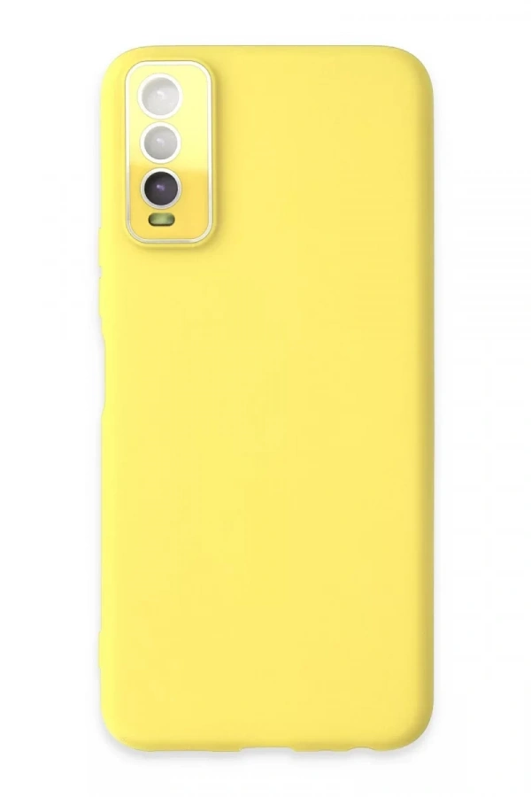 Vivo Y11S Kılıf Lansman Glass Kapak - Sarı