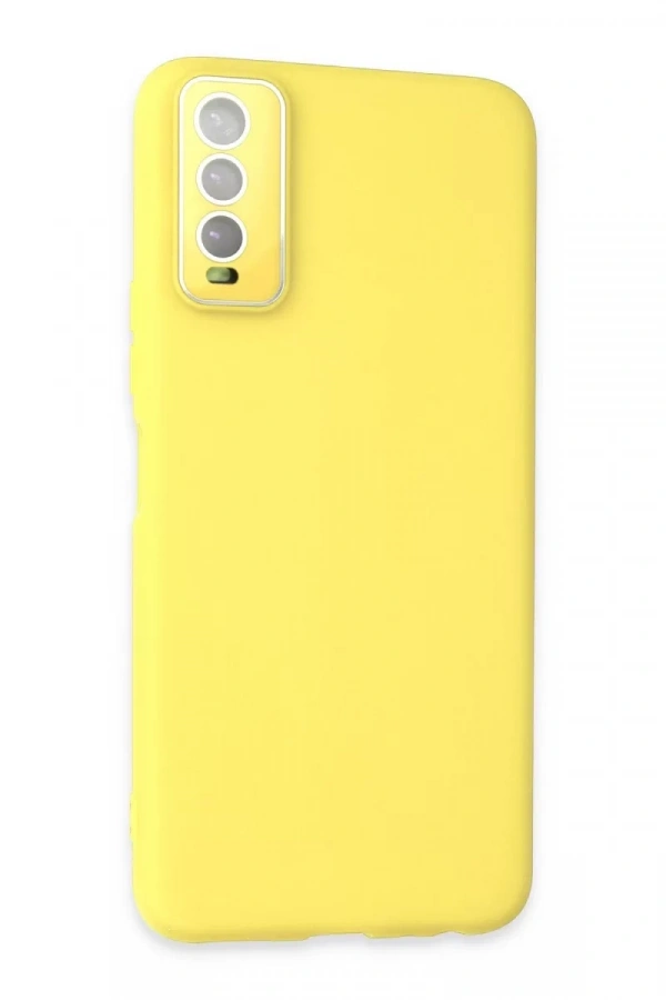 Vivo Y11S Kılıf Lansman Glass Kapak - Sarı