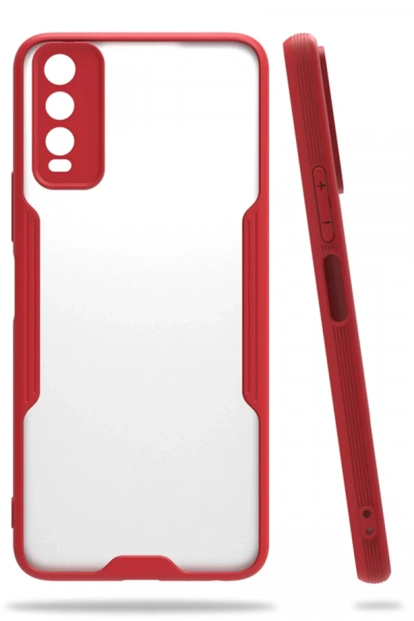 Vivo Y11S Kılıf Platin Silikon - Kırmızı
