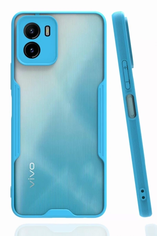 Vivo Y15S Kılıf Platin Silikon - Mavi
