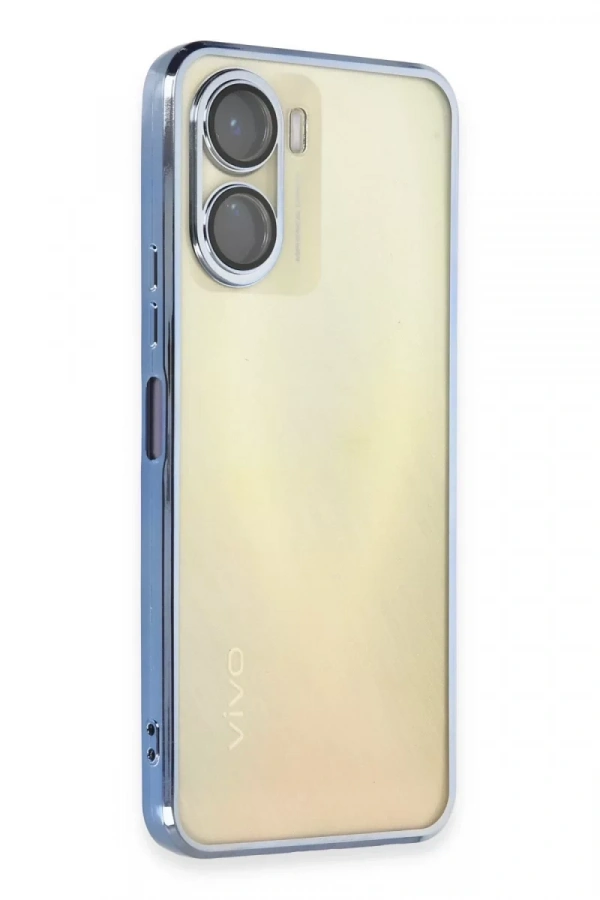 Vivo Y16 Kılıf Lensli Silikon - Açık Mavi