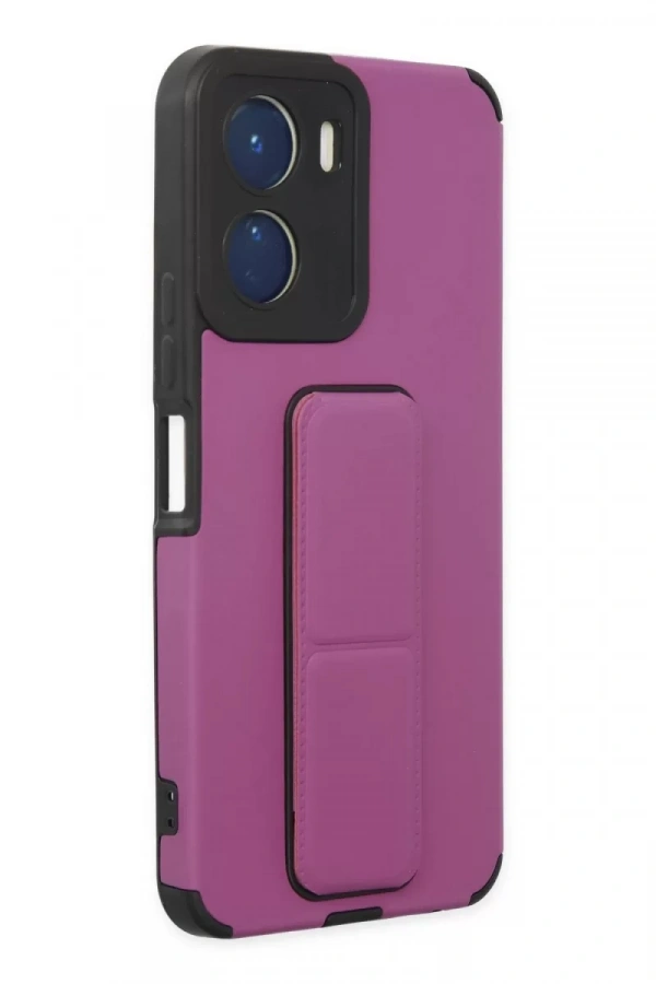 Vivo Y16 Kılıf Mega Standlı Silikon - Mor
