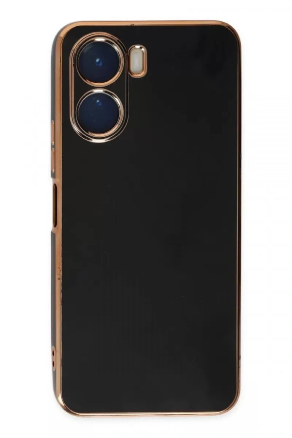 Vivo Y16 Kılıf Volet Silikon - Siyah