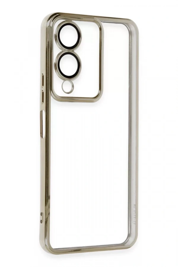 Vivo Y17S Kılıf Lensli Silikon - Gold