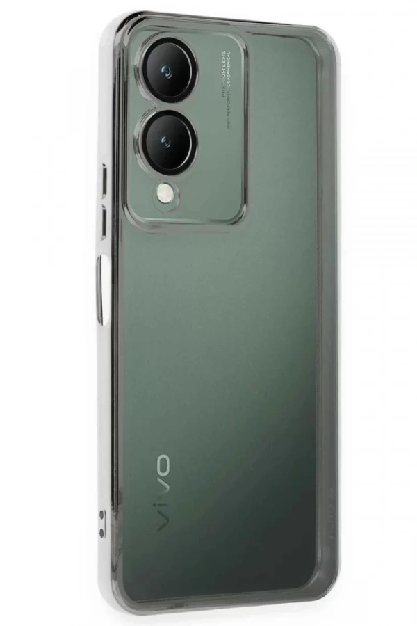 Vivo Y17S Kılıf Lensli Silikon - Gümüş