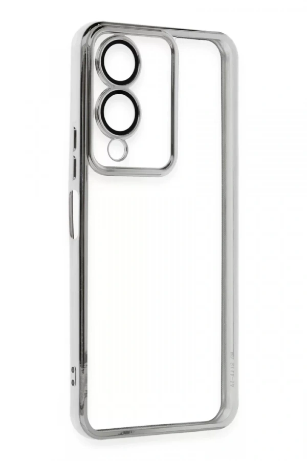 Vivo Y17S Kılıf Lensli Silikon - Gümüş