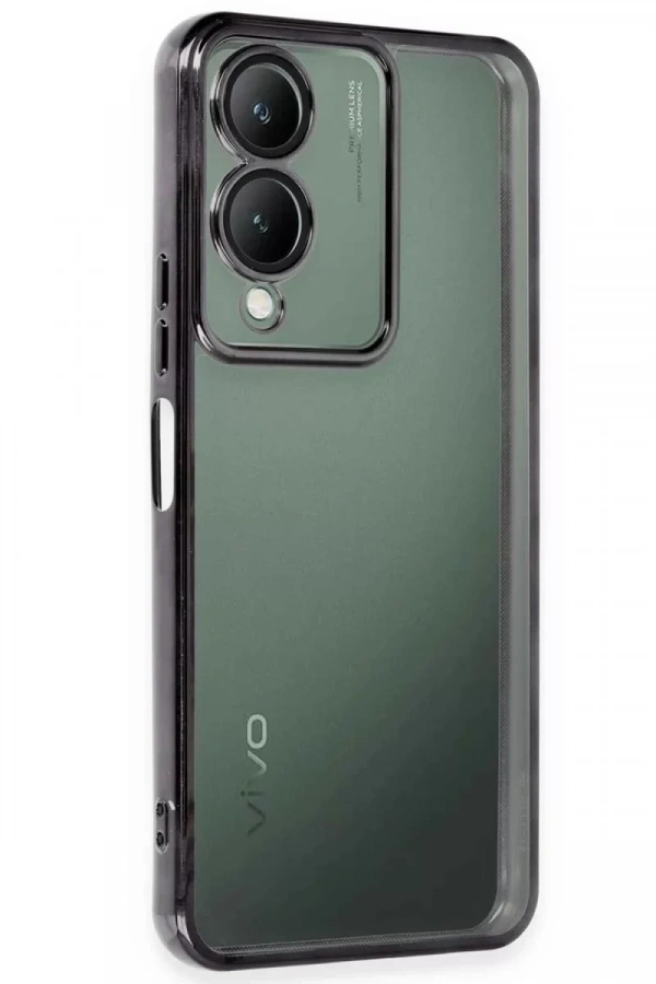 Vivo Y17S Kılıf Lensli Silikon - Siyah