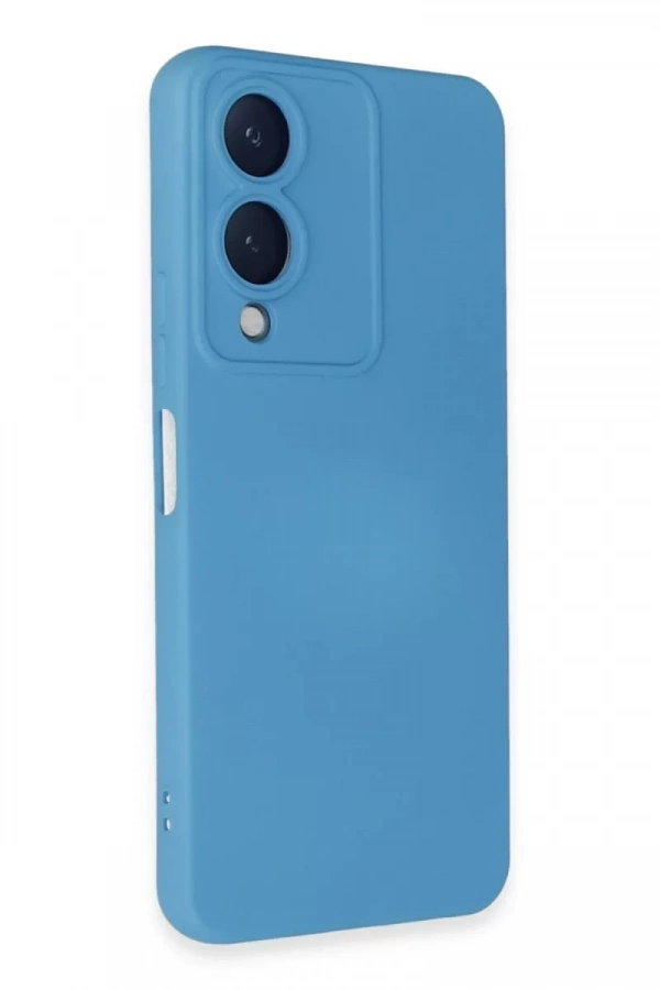 Vivo Y17S Kılıf Nano içi Kadife Silikon - Mavi