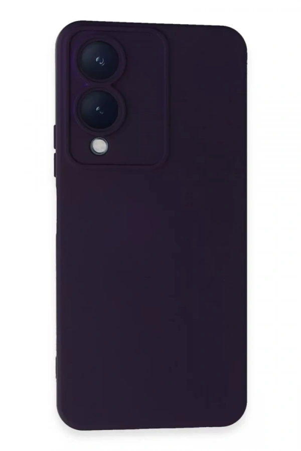 Vivo Y17S Kılıf Nano içi Kadife Silikon - Mor