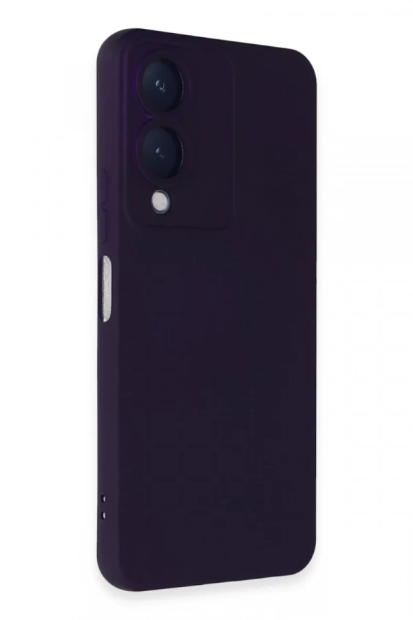 Vivo Y17S Kılıf Nano içi Kadife Silikon - Mor