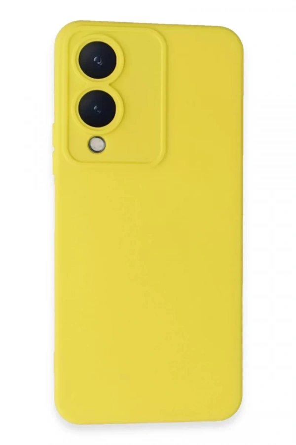 Vivo Y17S Kılıf Nano içi Kadife Silikon - Sarı