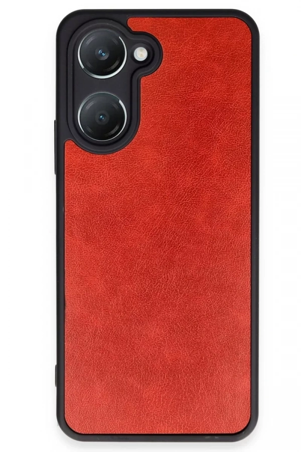 Vivo Y18 Kılıf Aras Deri Kapak - Kırmızı