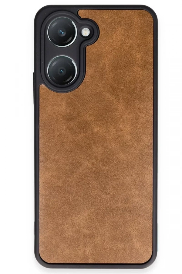 Vivo Y18 Kılıf Aras Deri Kapak - Taba