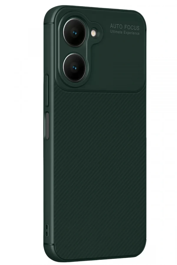 Vivo Y18 Kılıf Auto Focus Karbon Kapak - Koyu Yeşil