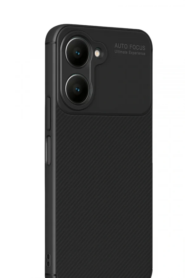 Vivo Y18 Kılıf Auto Focus Karbon Kapak - Siyah