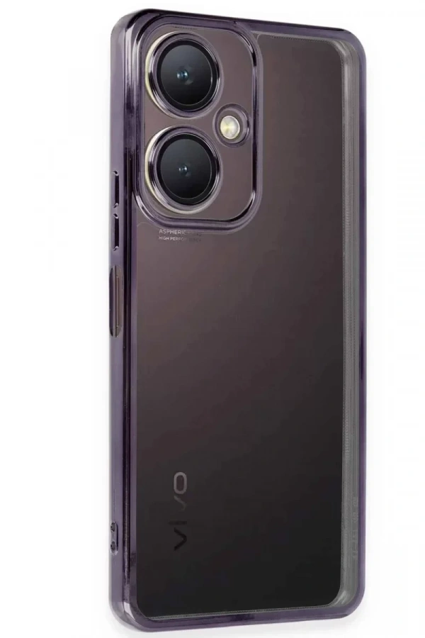 Vivo Y27 Kılıf Lensli Silikon - Mor