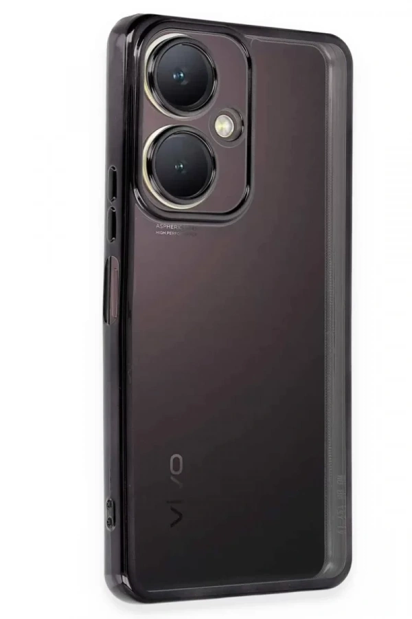 Vivo Y27 Kılıf Lensli Silikon - Siyah