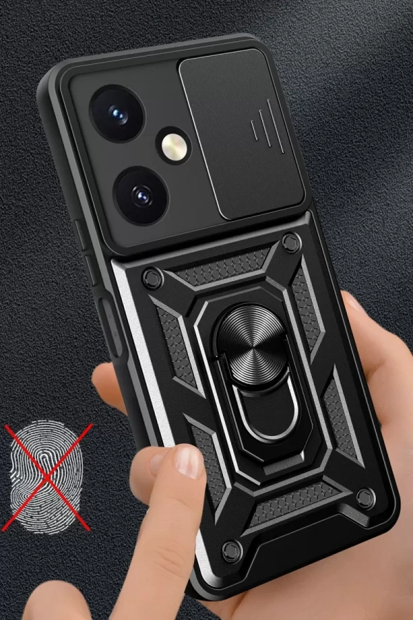 Vivo Y27 Kılıf Pars Lens Yüzüklü Silikon - Yeşil