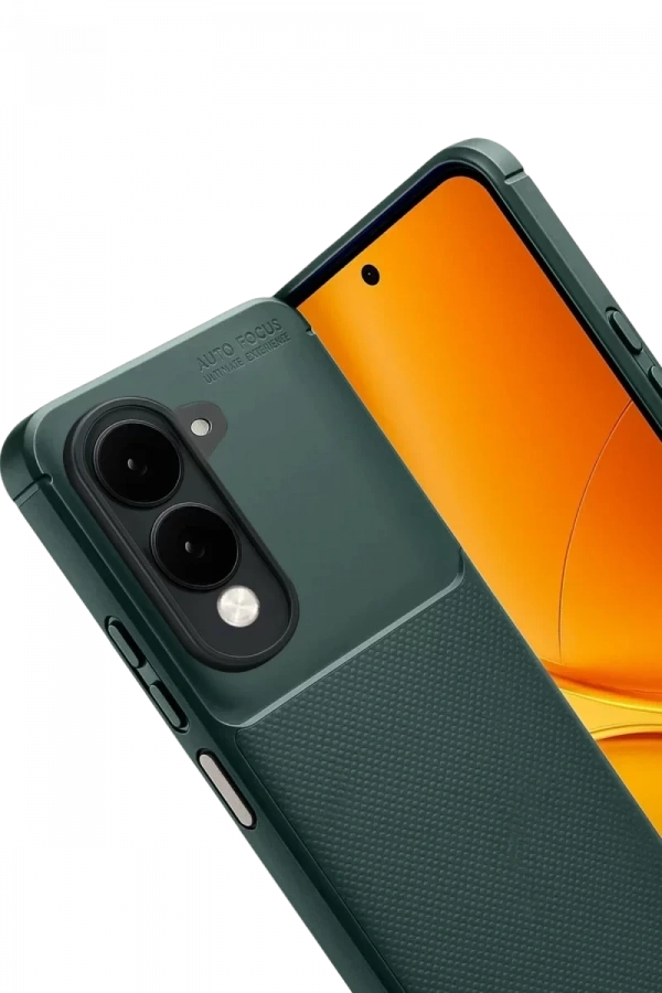 Vivo Y29S Auto Focus Karbon Kapak - Koyu Yeşil