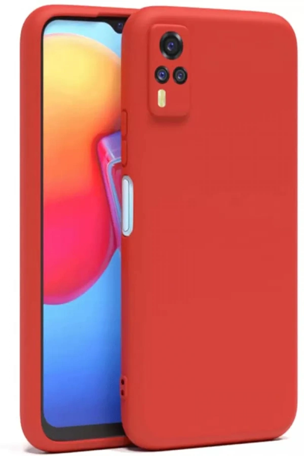 Vivo Y53S Kılıf Nano içi Kadife Silikon - Kırmızı
