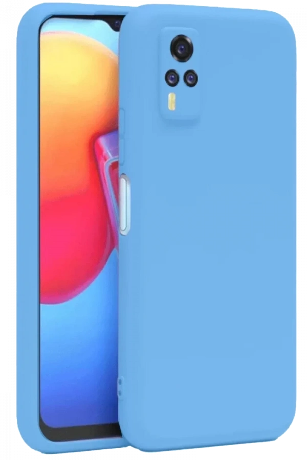Vivo Y53S Kılıf Nano içi Kadife Silikon - Mavi