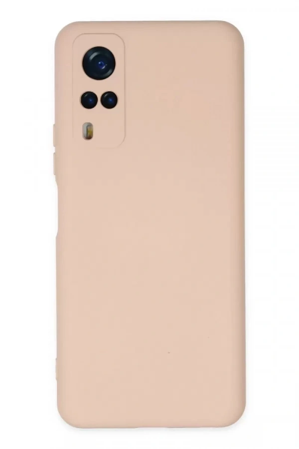 Vivo Y53S Kılıf Nano içi Kadife Silikon - Pudra