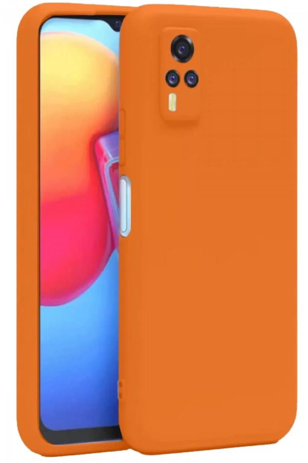 Vivo Y53S Kılıf Nano içi Kadife Silikon - Turuncu