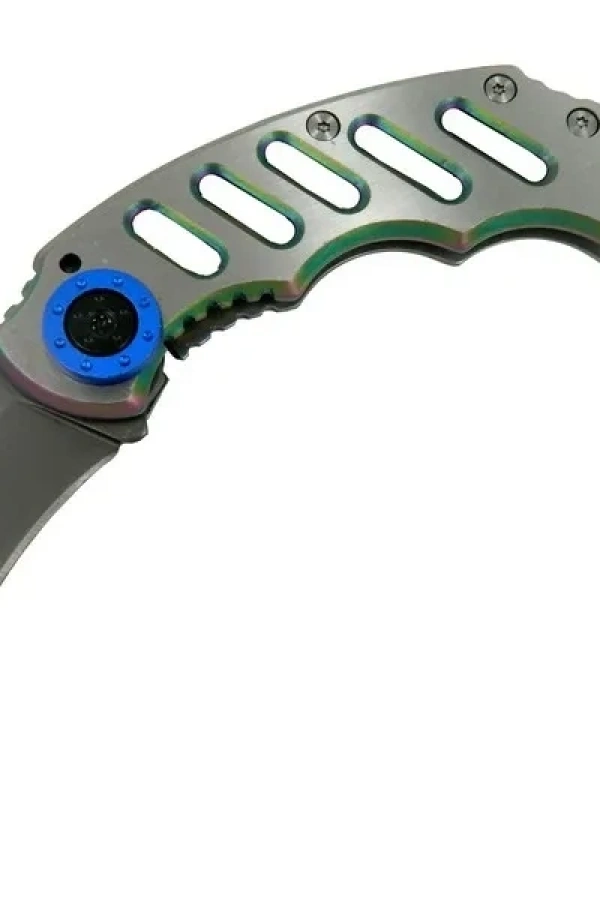 X05BL Gümüş Karambit 17 cm - Metal Saplı, Manuel