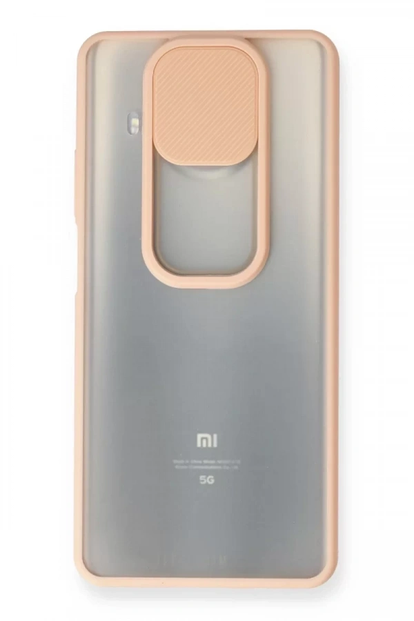 Xiaomi Mi 10T Lite Kılıf Palm Buzlu Kamera Sürgülü Silikon - Pembe