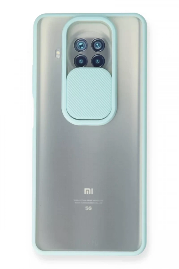 Xiaomi Mi 10T Lite Kılıf Palm Buzlu Kamera Sürgülü Silikon - Turkuaz