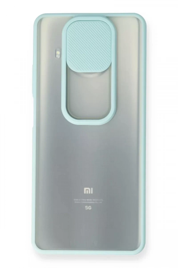 Xiaomi Mi 10T Lite Kılıf Palm Buzlu Kamera Sürgülü Silikon - Turkuaz