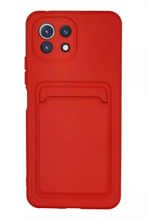Xiaomi Mi 11 Kılıf Kelvin Kartvizitli Silikon - Kırmızı