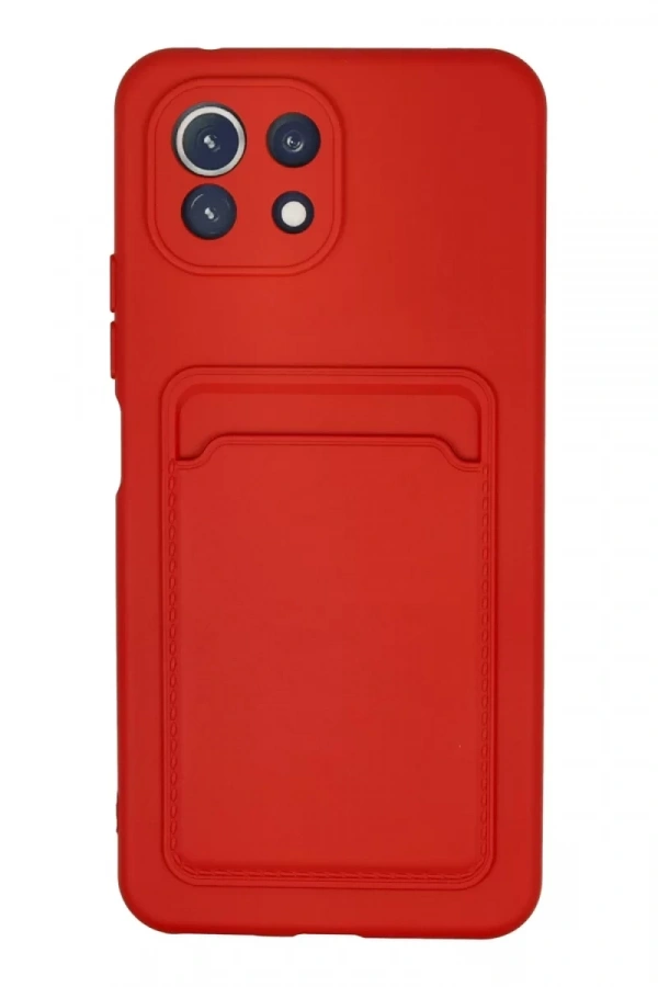 Xiaomi Mİ 11 Lite Kılıf Kelvin Kartvizitli Silikon - Kırmızı