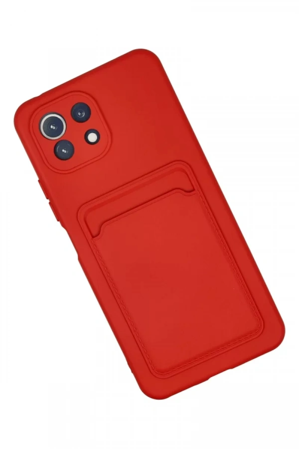 Xiaomi Mİ 11 Lite Kılıf Kelvin Kartvizitli Silikon - Kırmızı