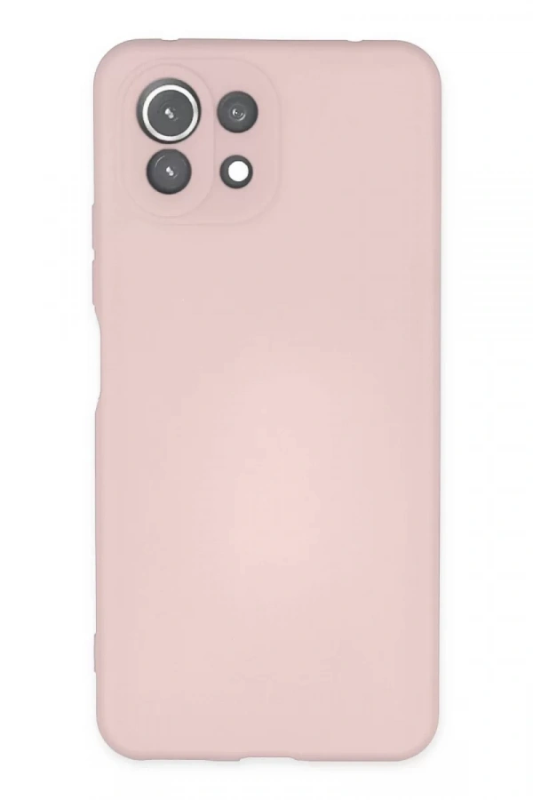 Xiaomi Mİ 11 Lite Kılıf Nano içi Kadife Silikon - Pudra