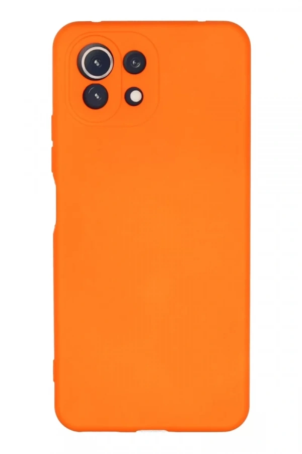Xiaomi Mİ 11 Lite Kılıf Nano içi Kadife Silikon - Turuncu