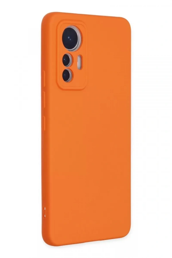Xiaomi Mi 12 Lite Kılıf Nano içi Kadife Silikon - Turuncu