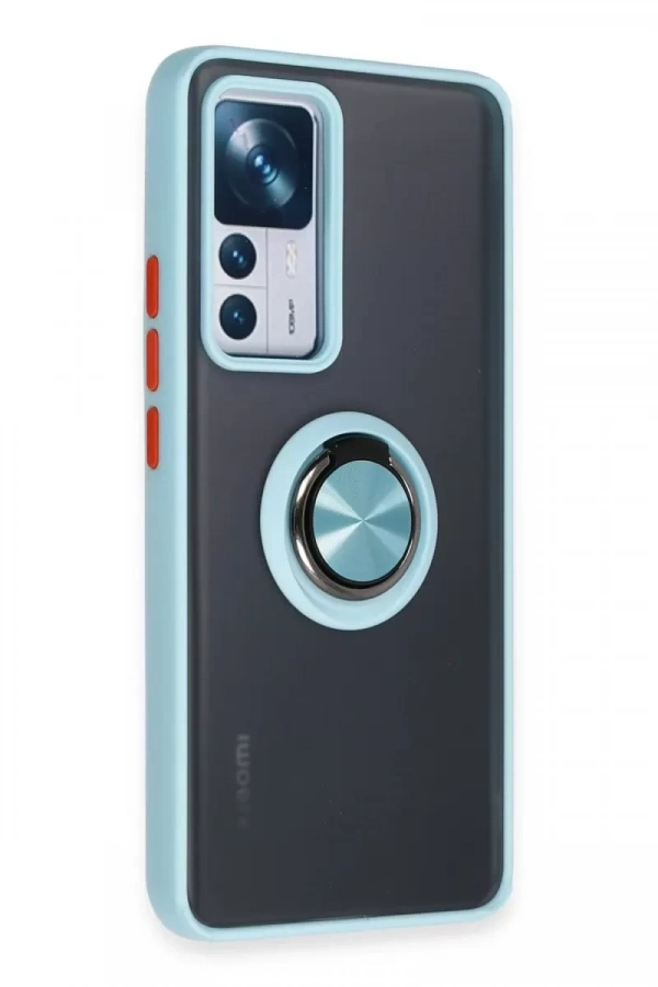 Xiaomi Mi 12T Pro Kılıf Montreal Yüzüklü Silikon Kapak - Buz Mavi